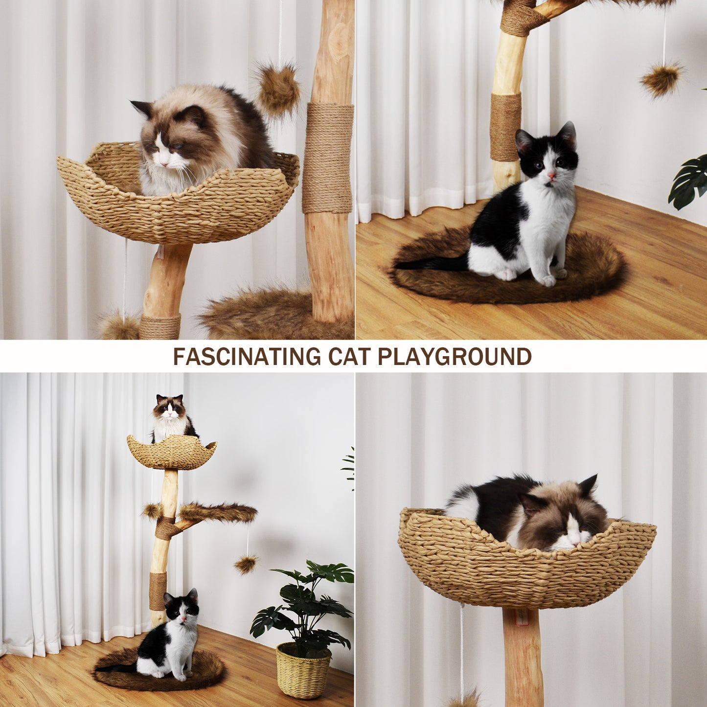 Local Warehouse Delivery, Multi-Level Cat Tree With Plush Beds Scratching Posts Fast USA Shipping